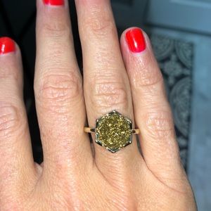 Kendra Scott gold Drusy ring